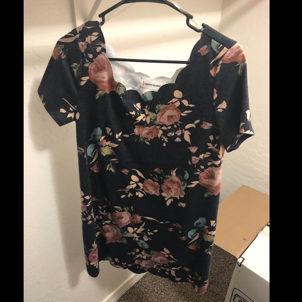 Navy Floral Dress